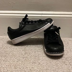 adidas Originals Black and White Sneakers gold accents